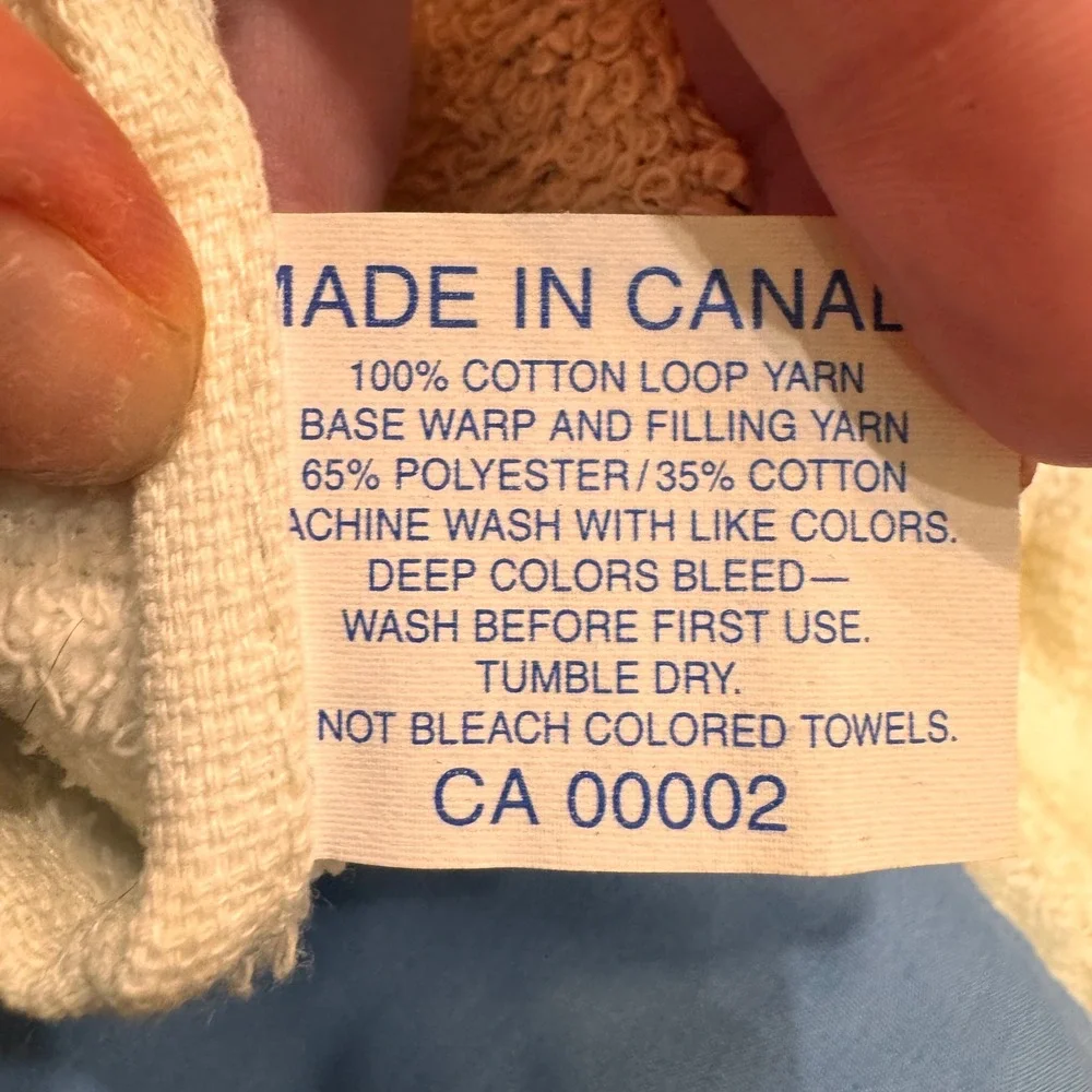 New Vintage Franco Teddy Bear Hanging‎ Kitchen Towels Blue Set Made in Canada